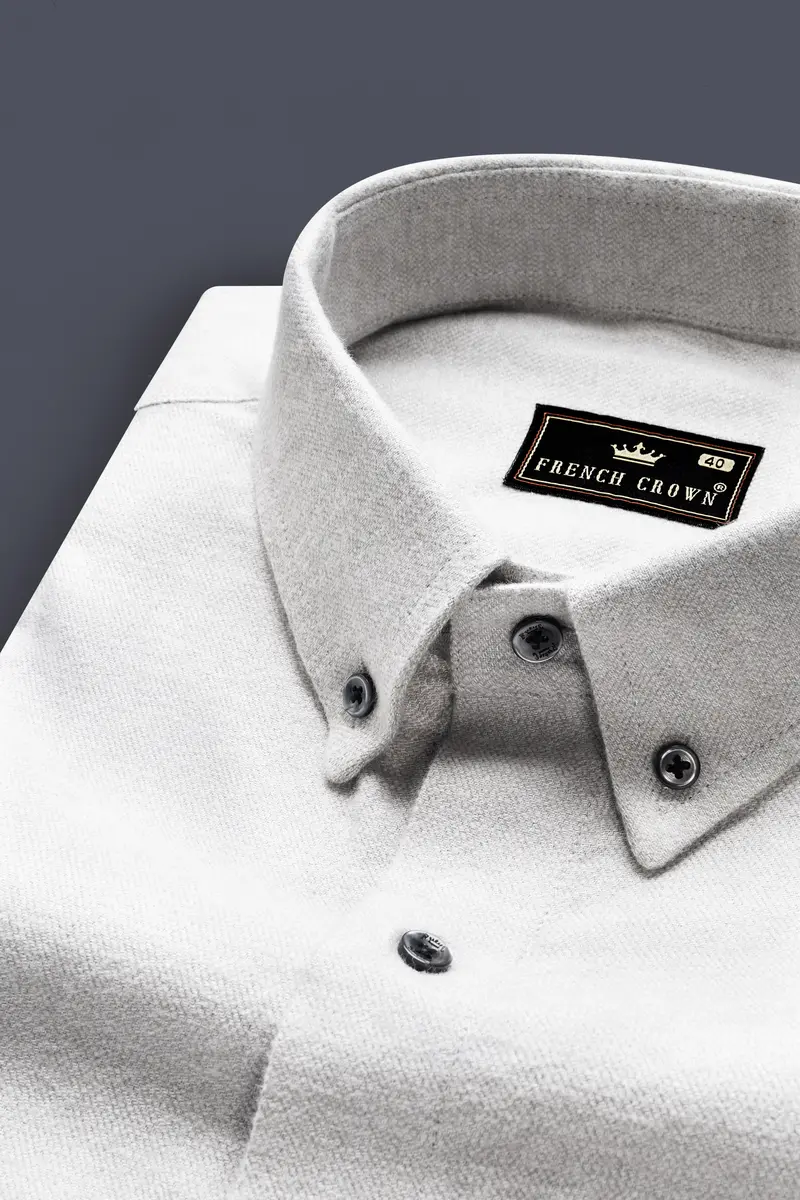 Iron Gray Solid Flannel Premium Cotton Shirt 1