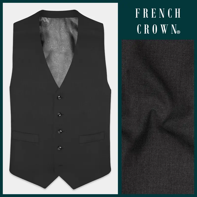 Ironclad Ash-Mine Shaft Gray Textured Wool Rich Waistcoat 1