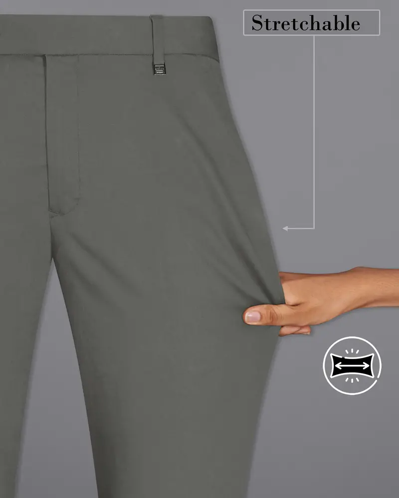 Ironside Gray Stretchable Cross Placket Bandhgala Premium Cotton Traveler Suit 14