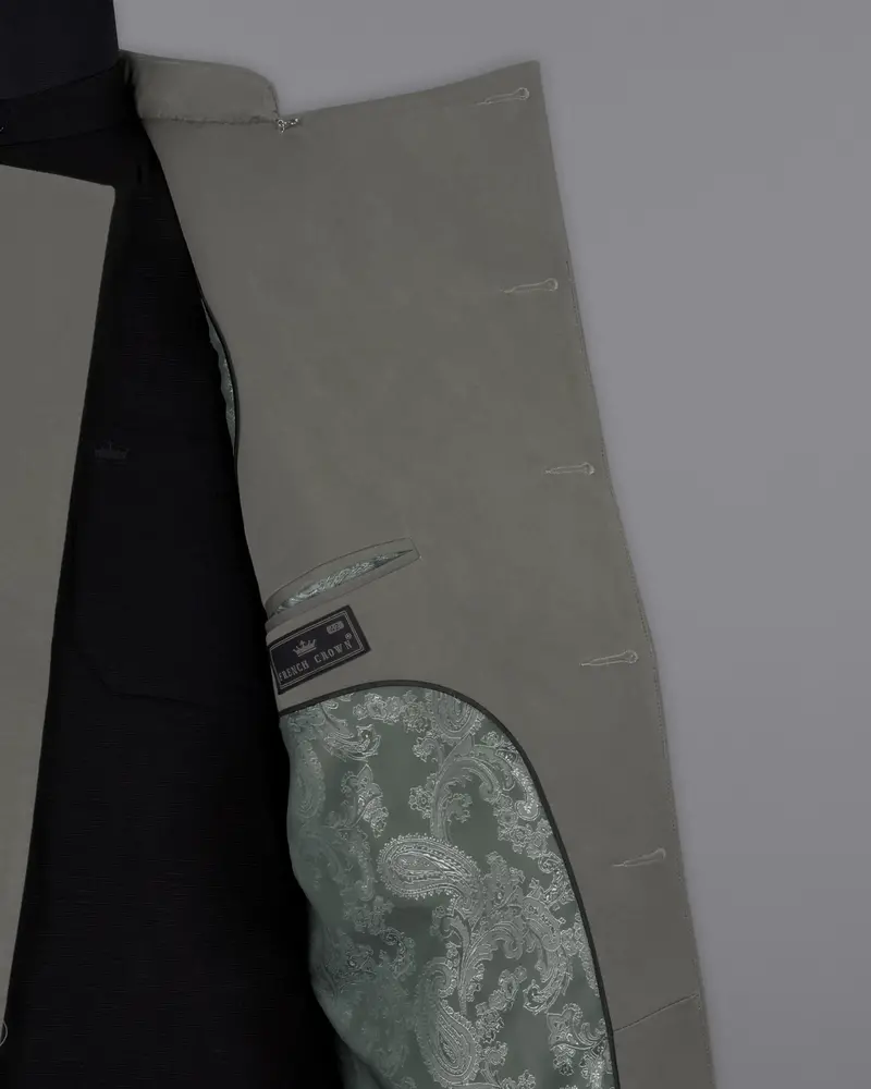 Ironside Gray Stretchable Cross Placket Bandhgala Premium Cotton Traveler Suit 8
