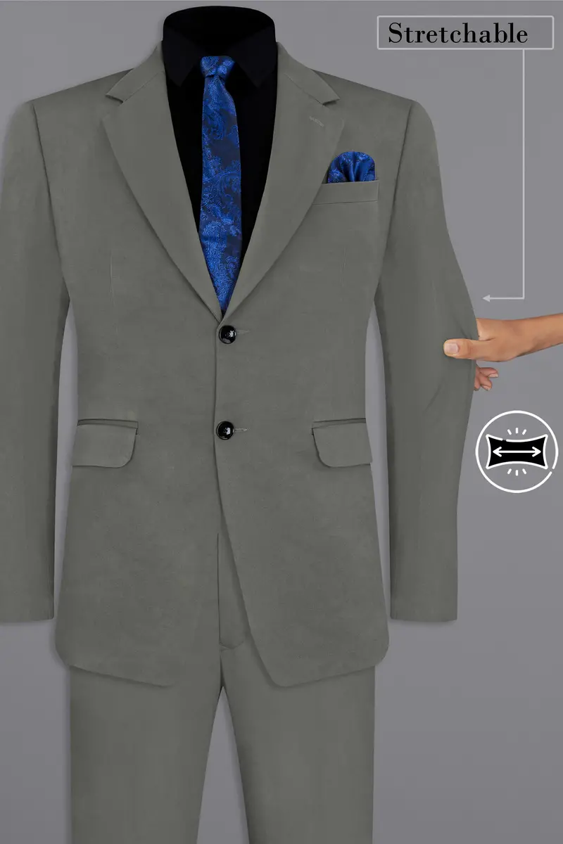 Ironside Gray Stretchable Premium Cotton Traveler Suit 2