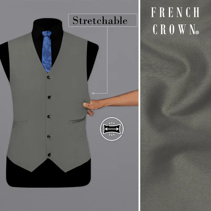 Ironside Gray Stretchable Premium Cotton Traveler Waistcoat 1