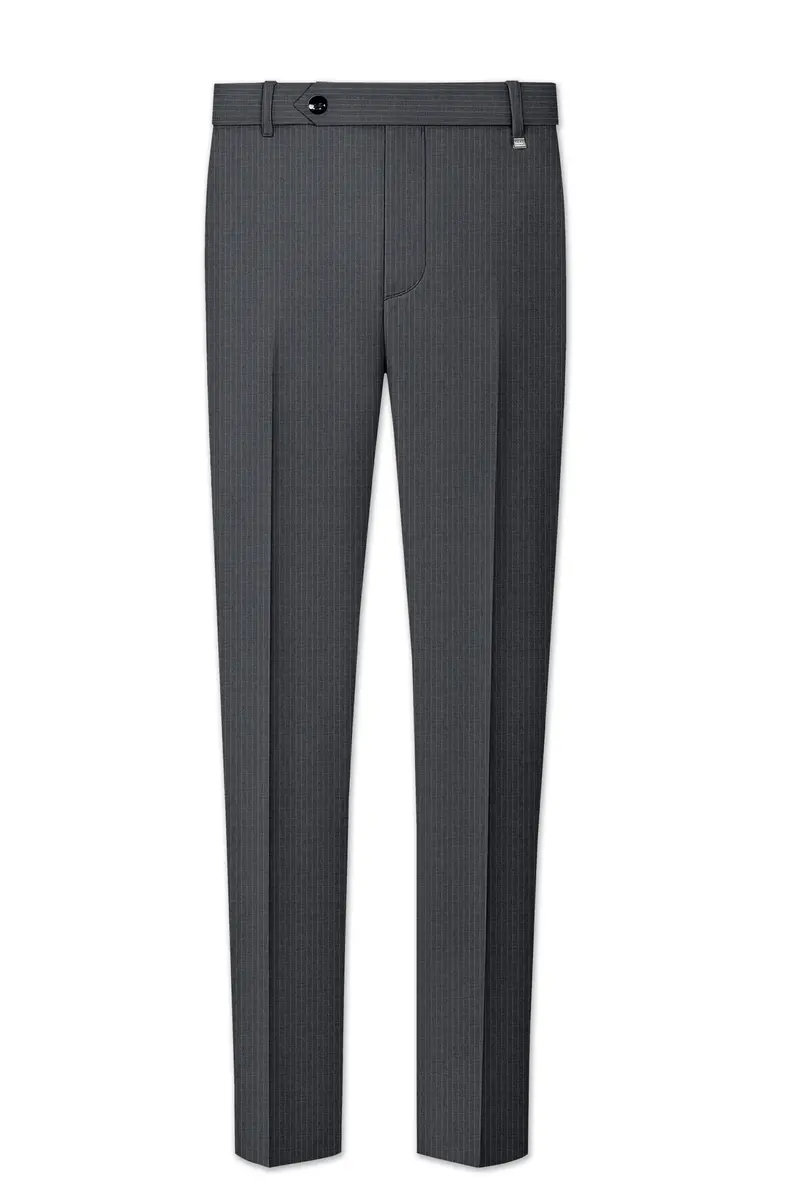 Ironside Gray Striped Single Breasted Suit 13