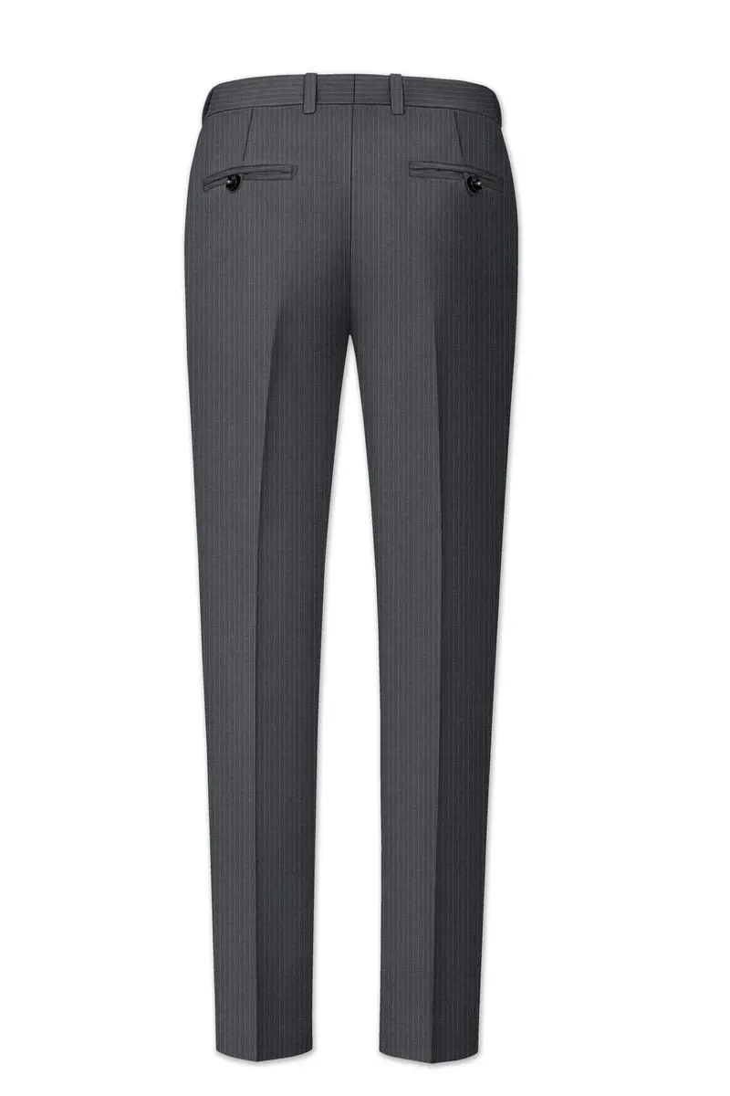 Ironside Gray Striped Single Breasted Suit 14