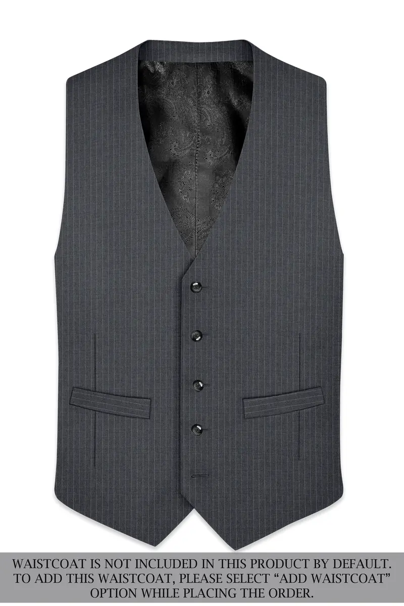 Ironside Gray Striped Single Breasted Suit 16