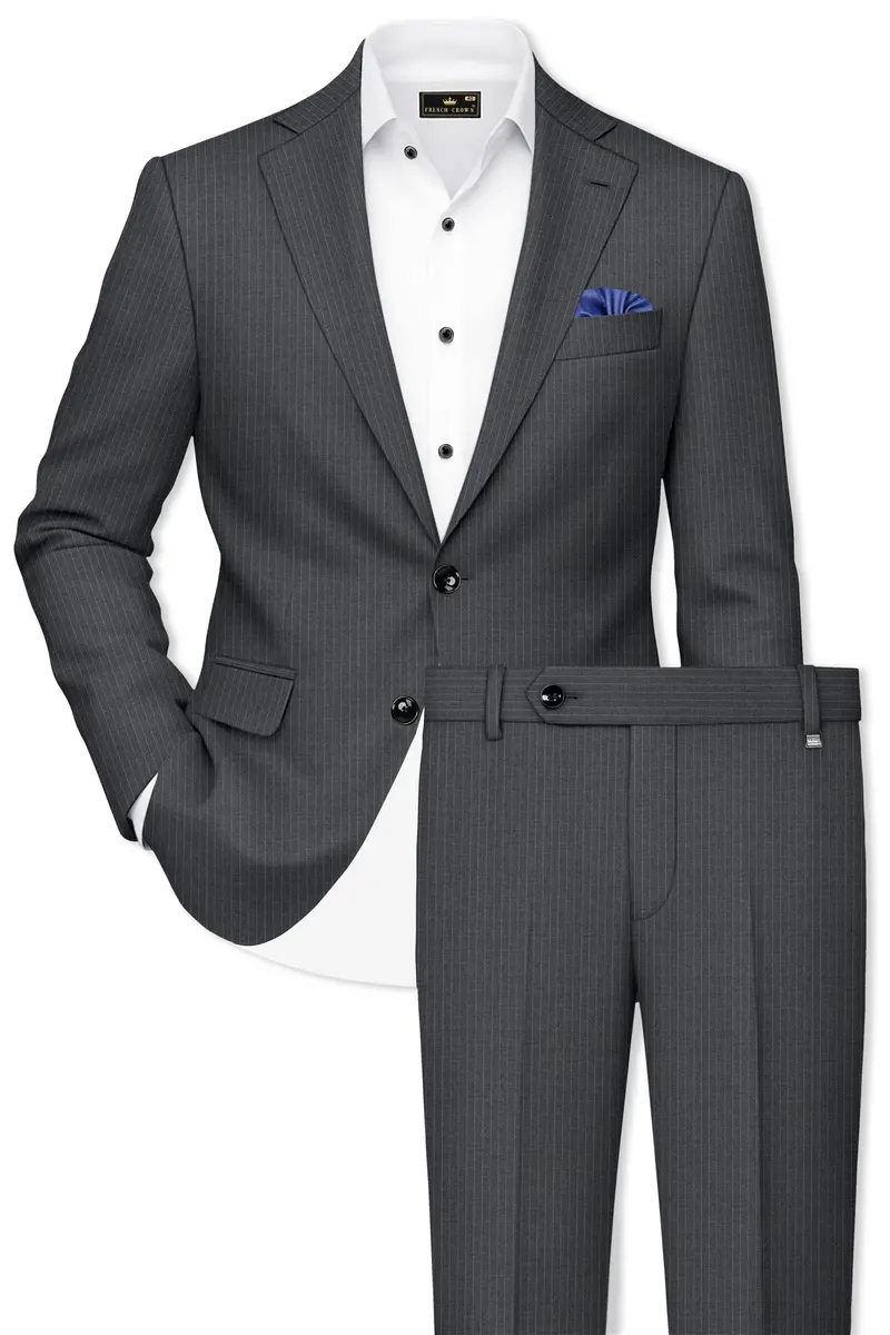 Ironside Gray Striped Single Breasted Suit 2