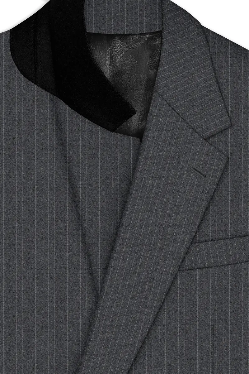 Ironside Gray Striped Single Breasted Suit 5