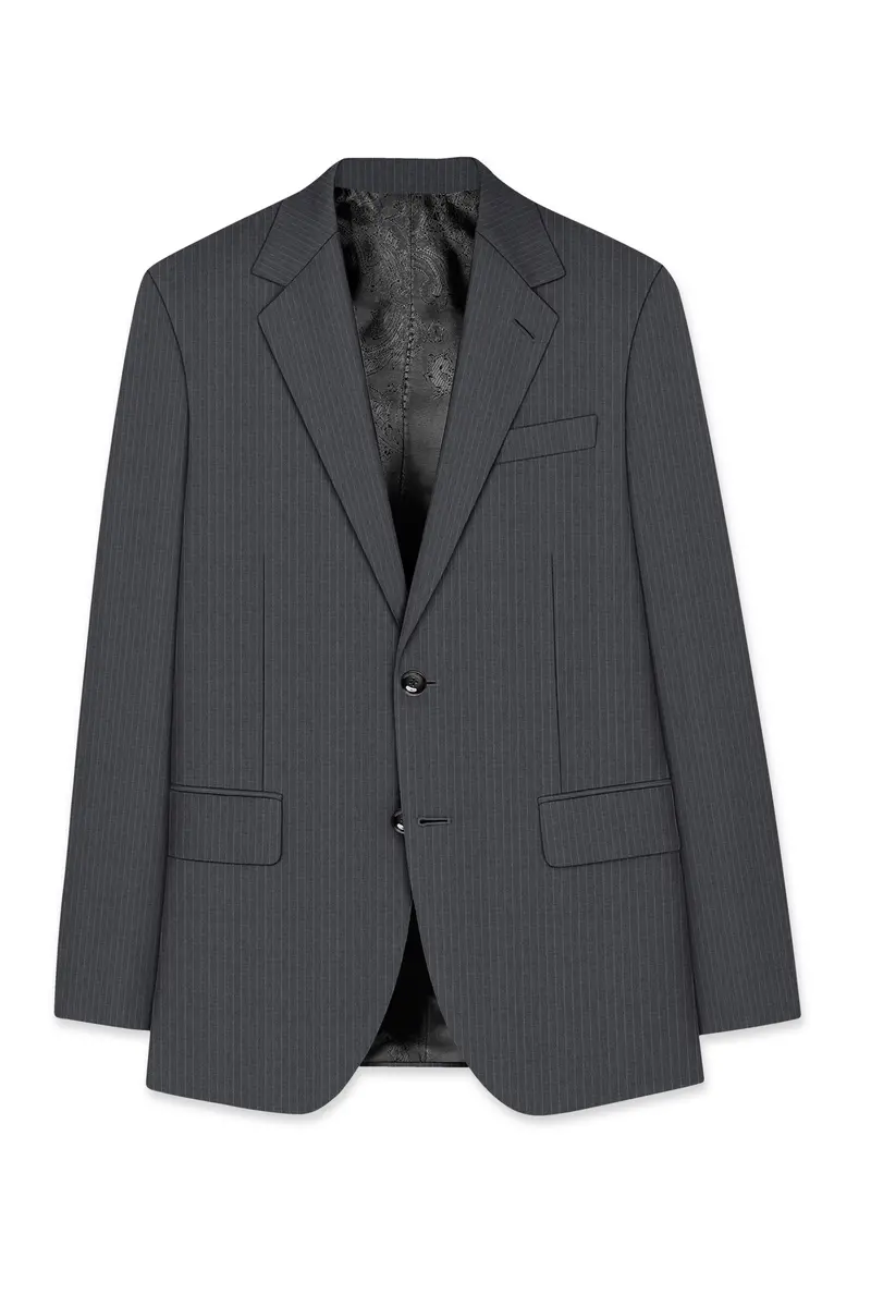 Ironside Gray Striped Single Breasted Suit 8