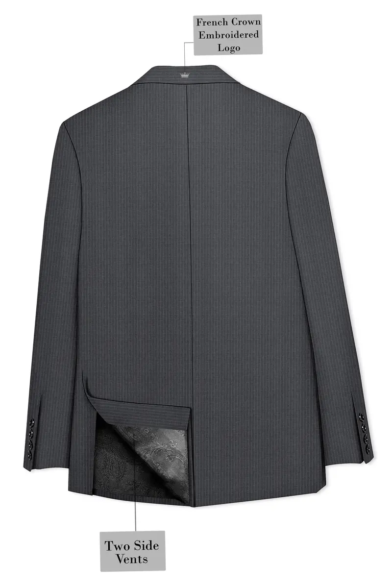 Ironside Gray Striped Single Breasted Suit 9