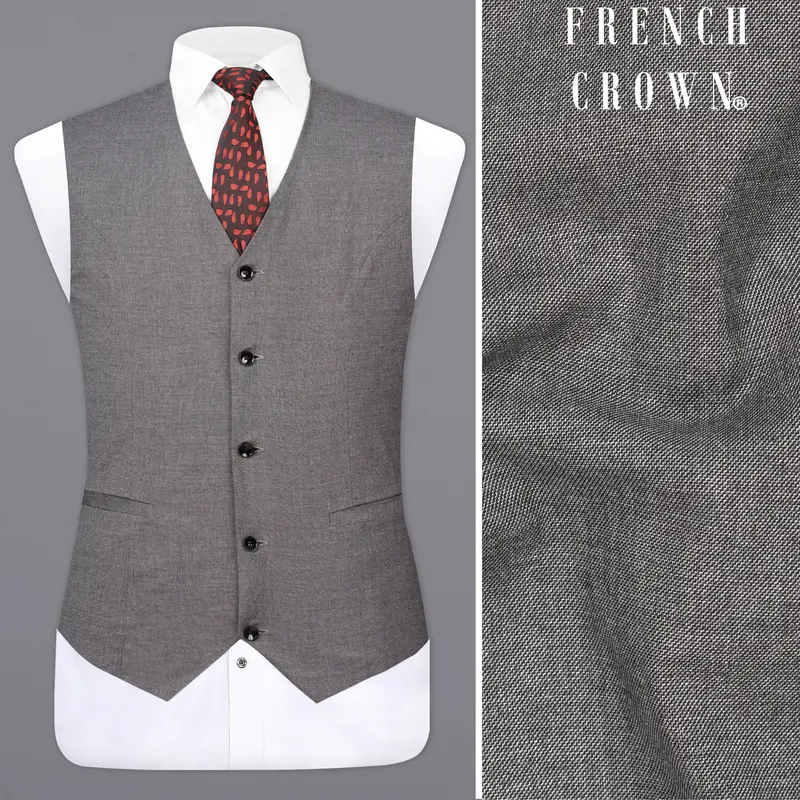 Ironside Gray Textured Waistcoat 1