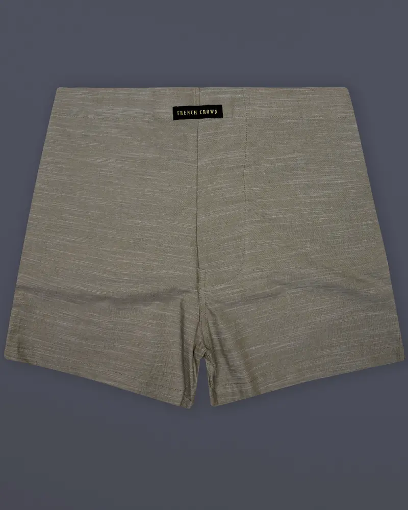 Ironstone-Carbon Gray Textured Chambray Premium Cotton Boxer 1
