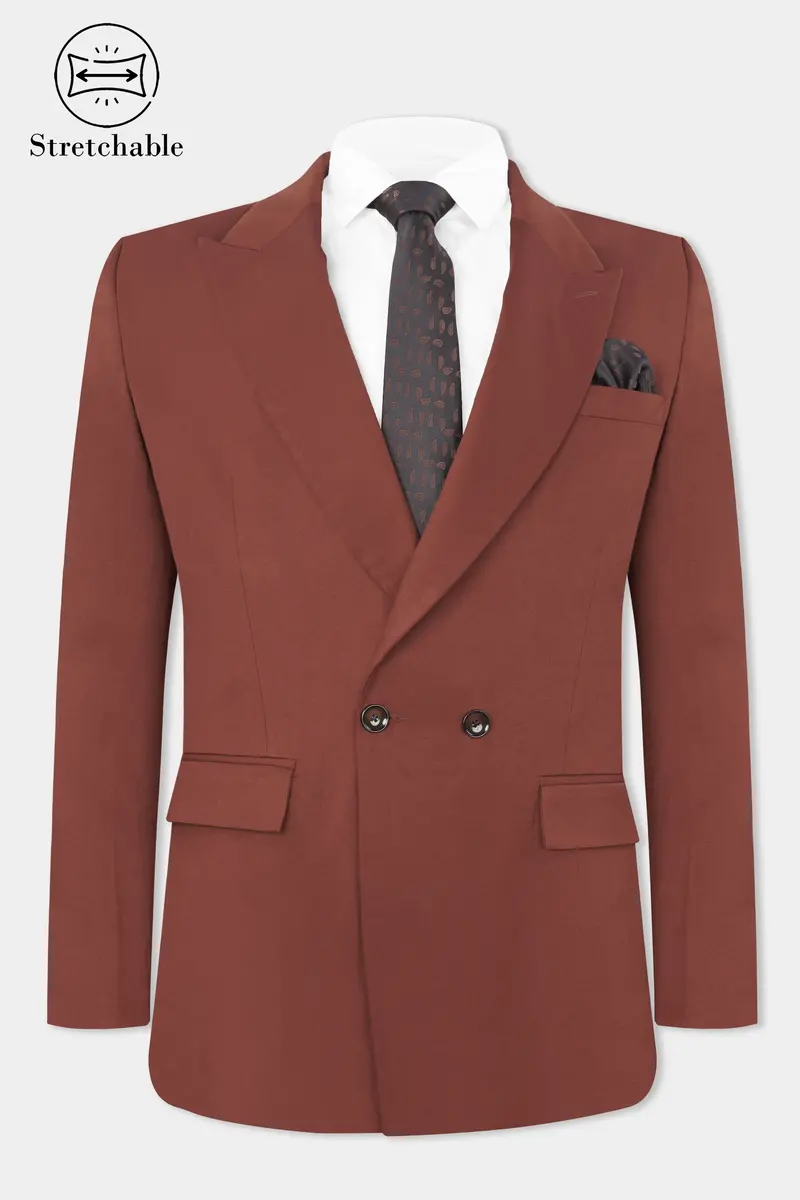 Ironstone Red Stretchable Double-Breasted Traveler Blazer 2