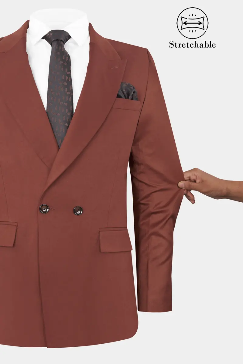 Ironstone Red Stretchable Double-Breasted Traveler Blazer 4