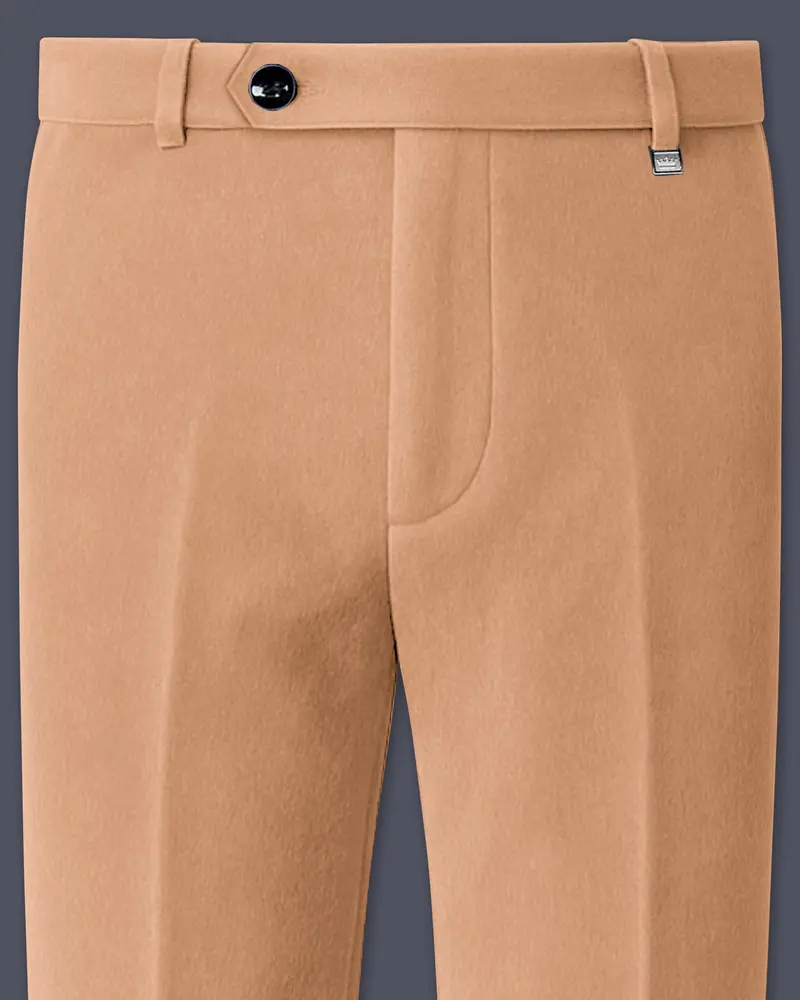 Ivorel-Fawn Cream Velvet Stretchable Waistband Pant 1