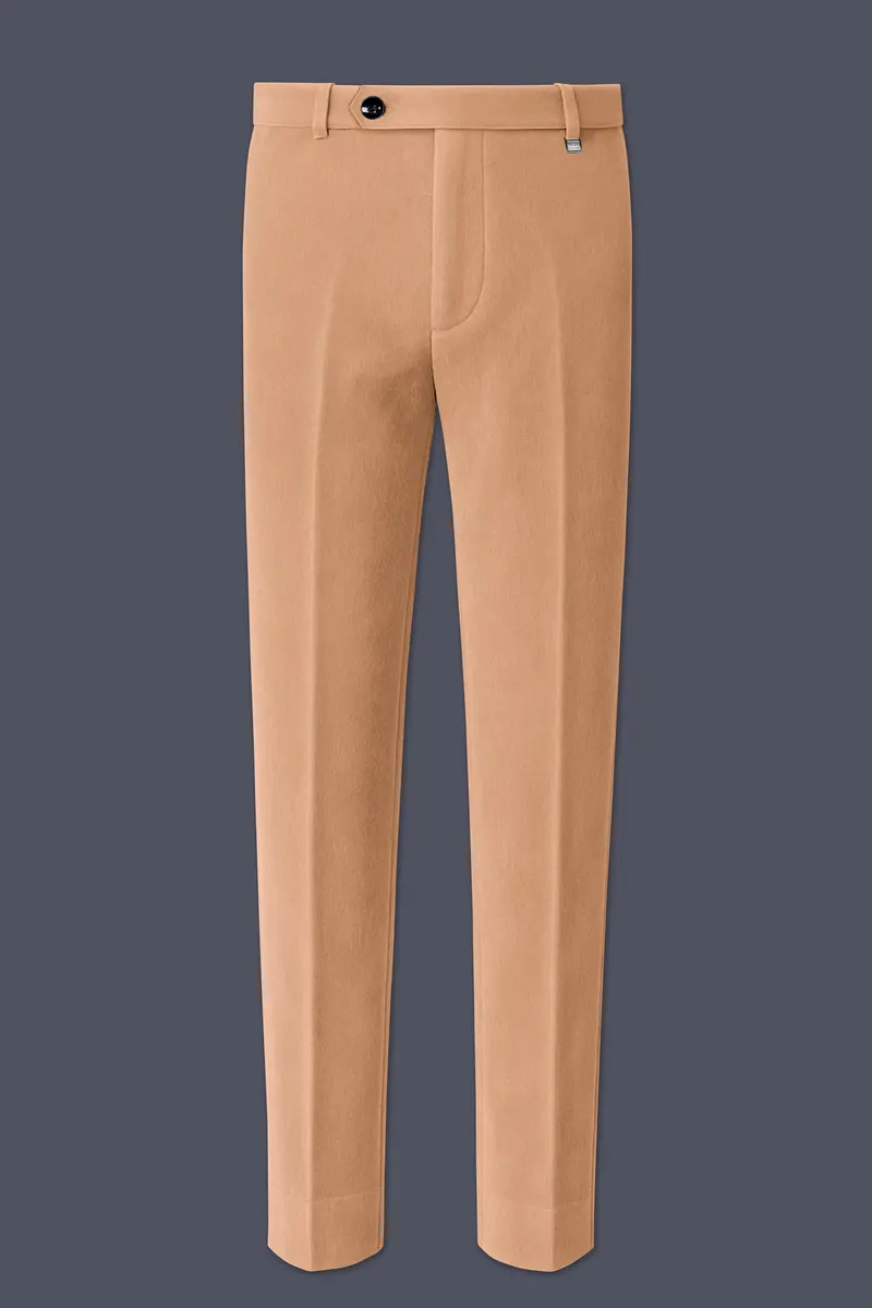 Ivorel-Fawn Cream Velvet Stretchable Waistband Pant 2