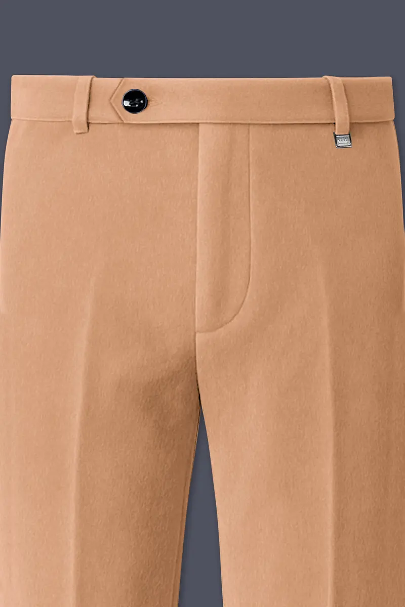 Ivorel-Fawn Cream Velvet Stretchable Waistband Pant 4