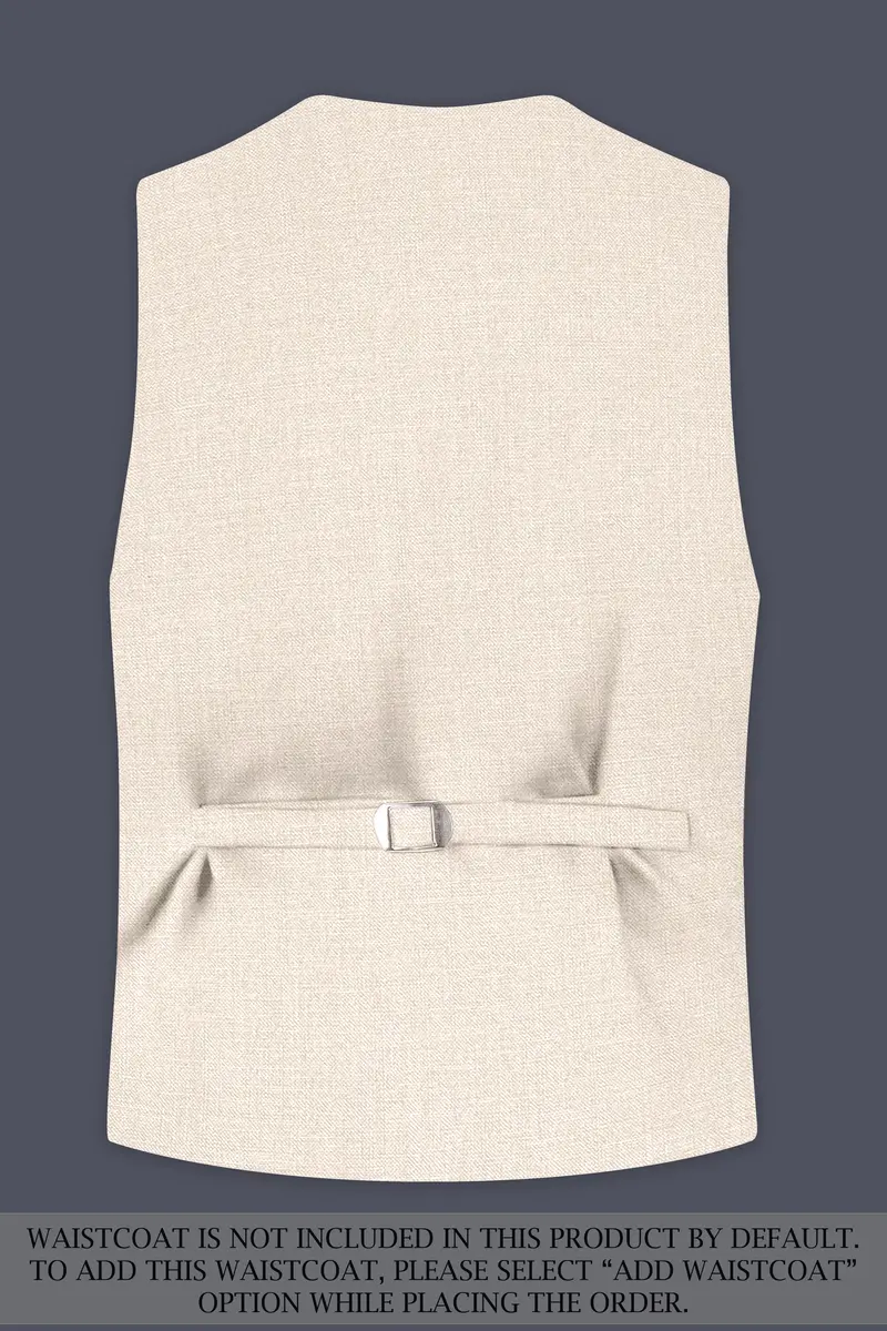 Ivoreo-Merino Cream Luxurious Linen Single Breasted Stretchable Traveler Suit 18