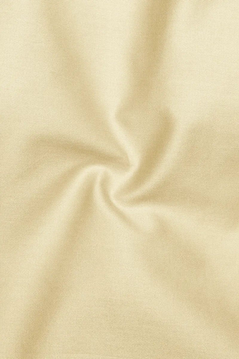 Ivoro Almond Cream Subtle Sheen Super Soft Premium Cotton Mandarin Dress Shirt 3