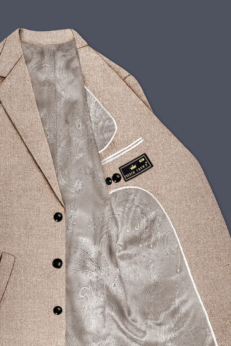Ivoro-Bizarre Cream Textured Tweed Single Breasted Overcoat 5