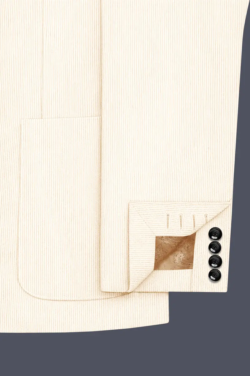Ivoro-Swizzle Cream Corduroy Premium Single Breasted Sports Blazer 7