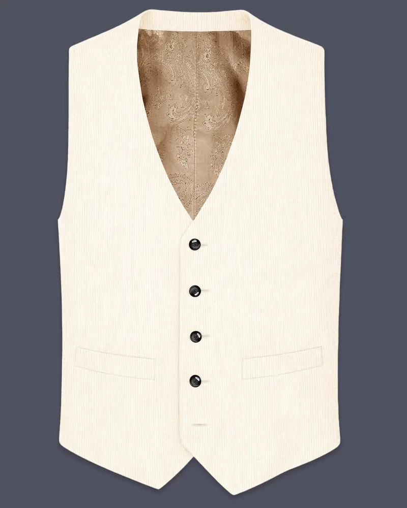 Ivoro-Swizzle Cream Corduroy Premium Waistcoat 1