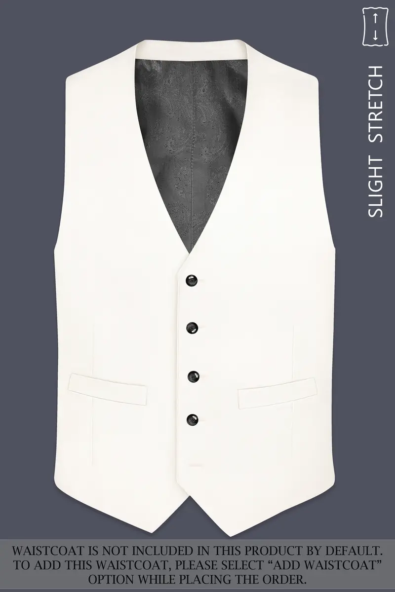 Ivory-Cararra Cream Wool Rich Single Breasted Slight Stretch Suit 16