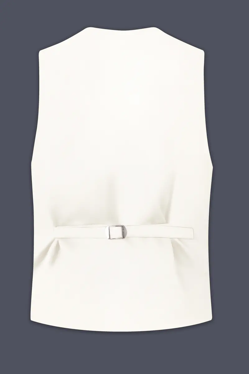 Ivory-Cararra Cream Wool Rich Slight Stretch Waistcoat 4