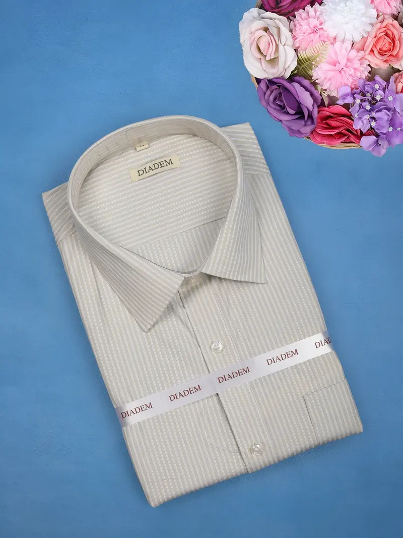 Ivory Checked Design Full Sleeve Cotton Shirt 1