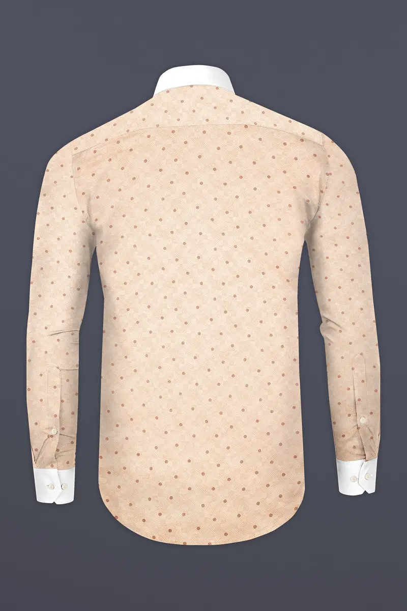 Ivory Cream Printed Subtle Sheen Super Soft Premium Cotton Shirt 6