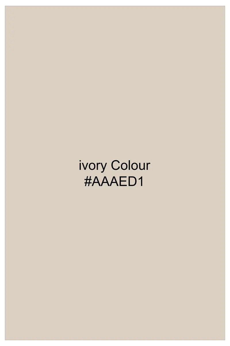 Ivory Cream Printed Subtle Sheen Super Soft Premium Cotton Shirt 8