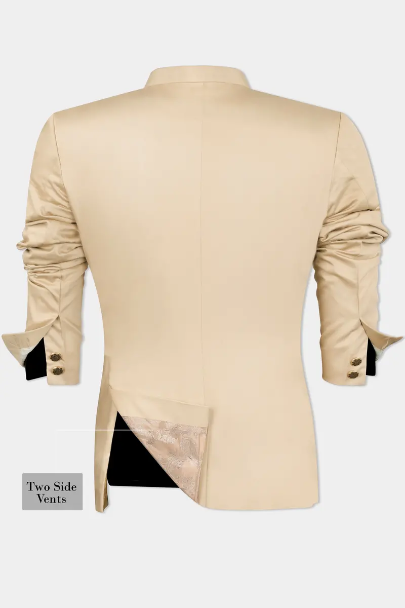 Ivory Cream Wool Rich Bandhgala Designer Blazer 7