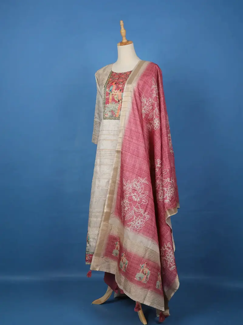 Ivory Floral Printed Cotton Salwar Suit 3