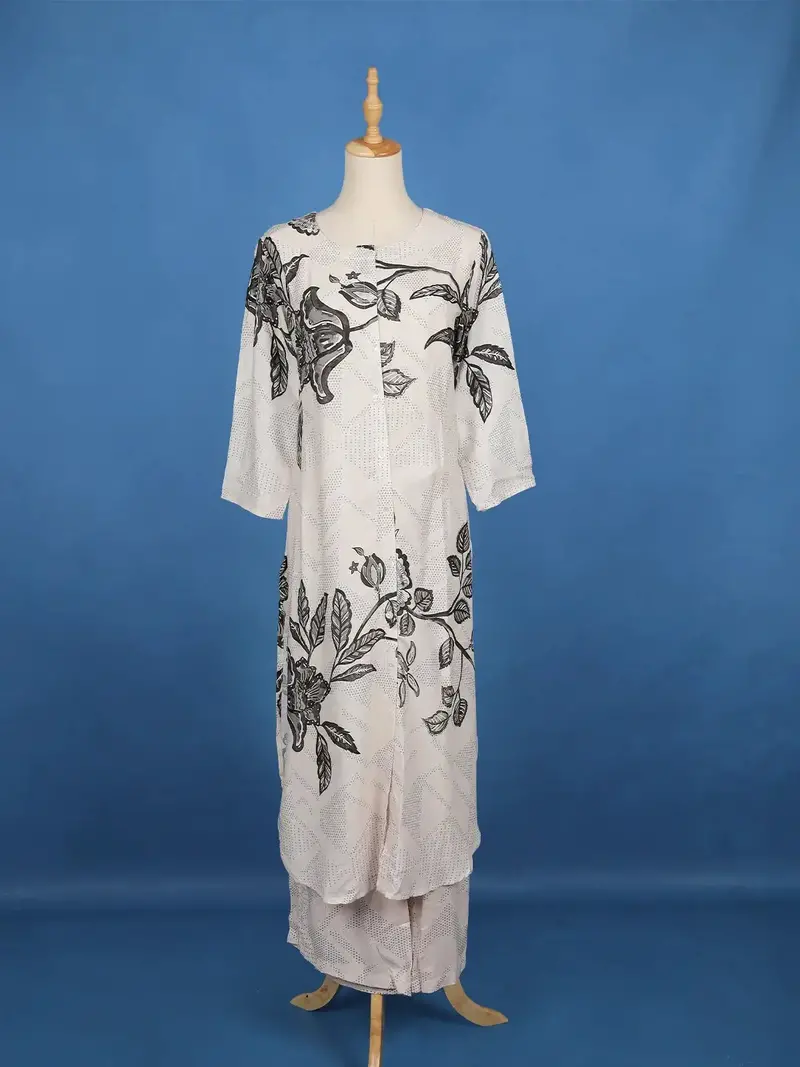 Ivory Floral Printed Design Cotton Salwar Suit 2