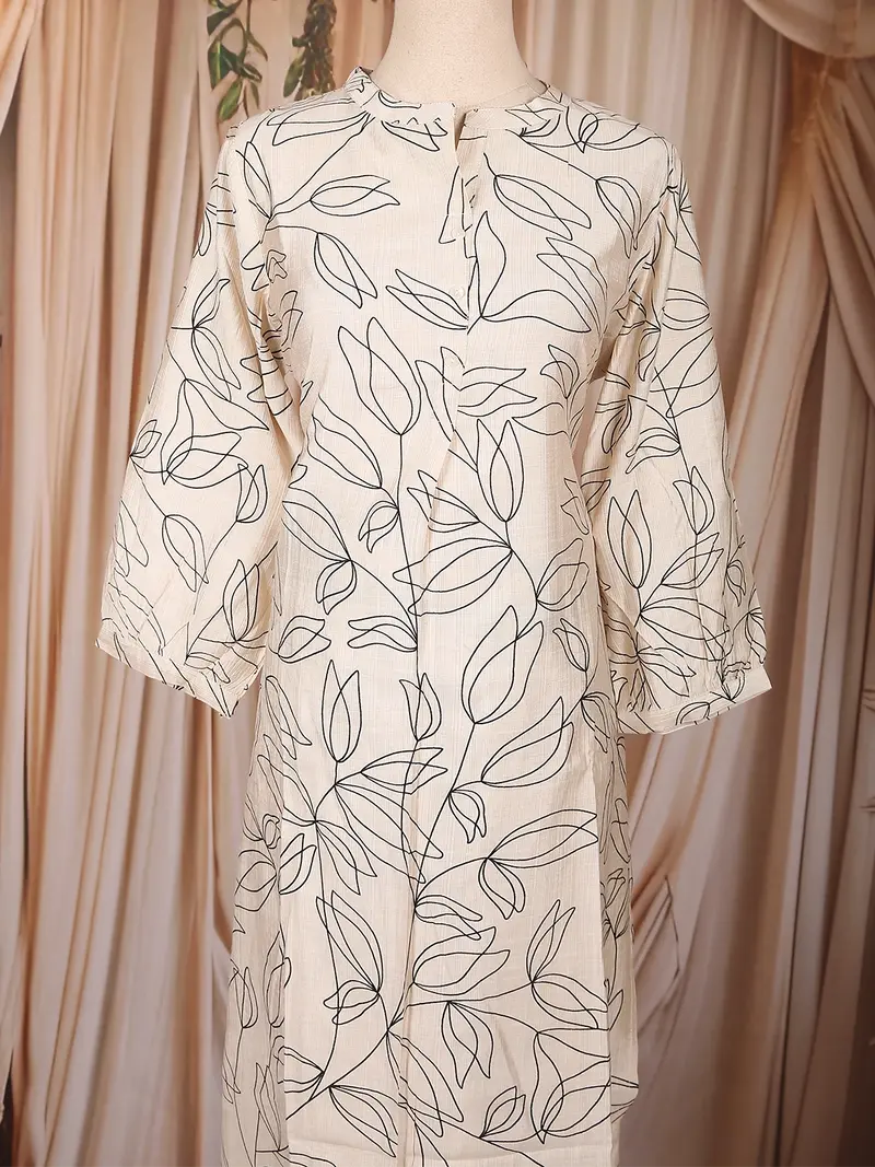 Ivory Leaf Printed Cotton Salwar Suit 2