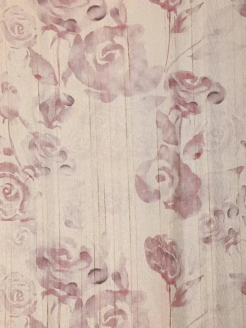 Ivory Semi Tussar Silk Saree With Stripes And Floral Design With Lace Design 2