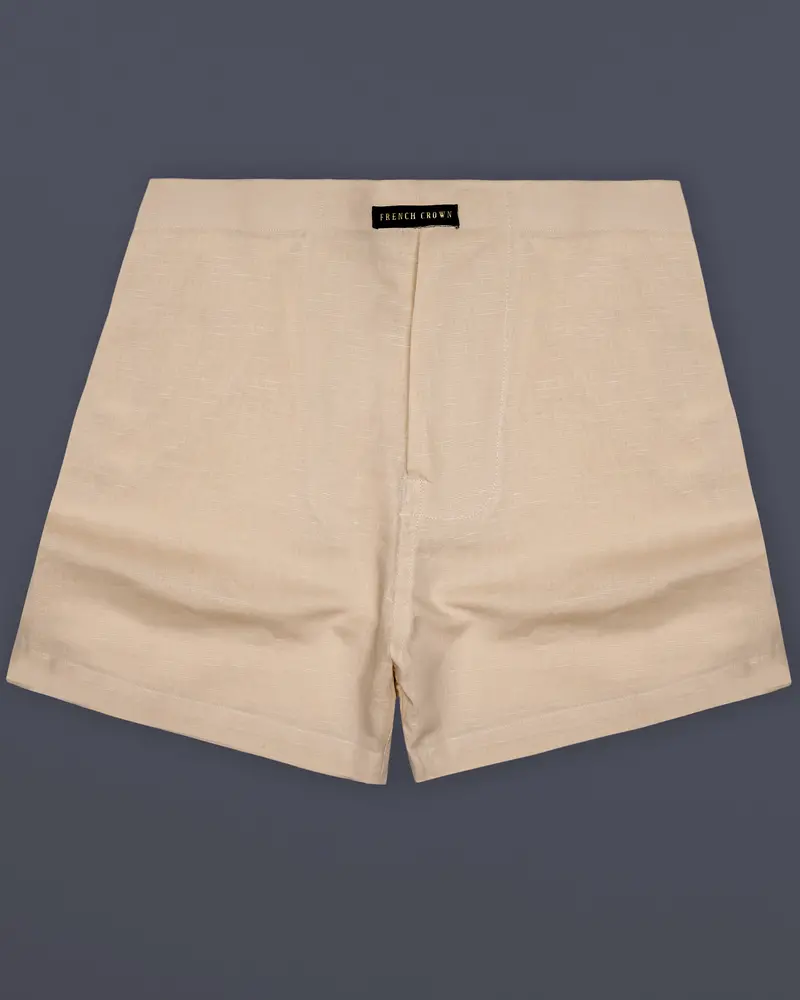 Ivory-Sorrell Cream Solid Luxurious Linen Boxer 1