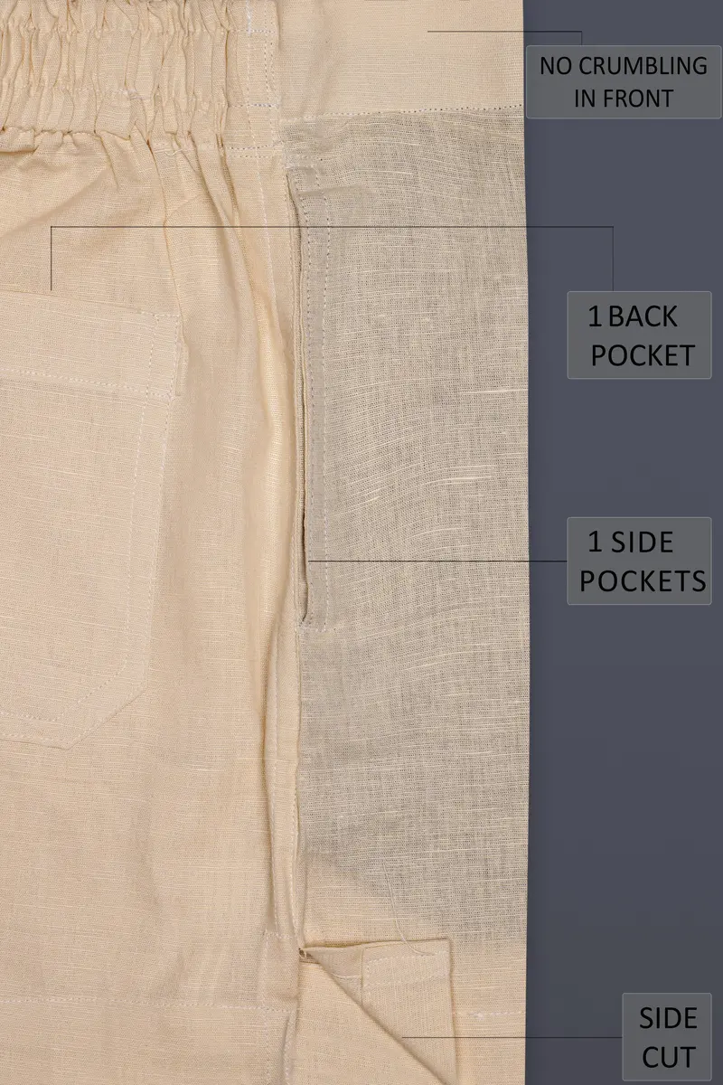 Ivory-Sorrell Cream Solid Luxurious Linen Boxer 5
