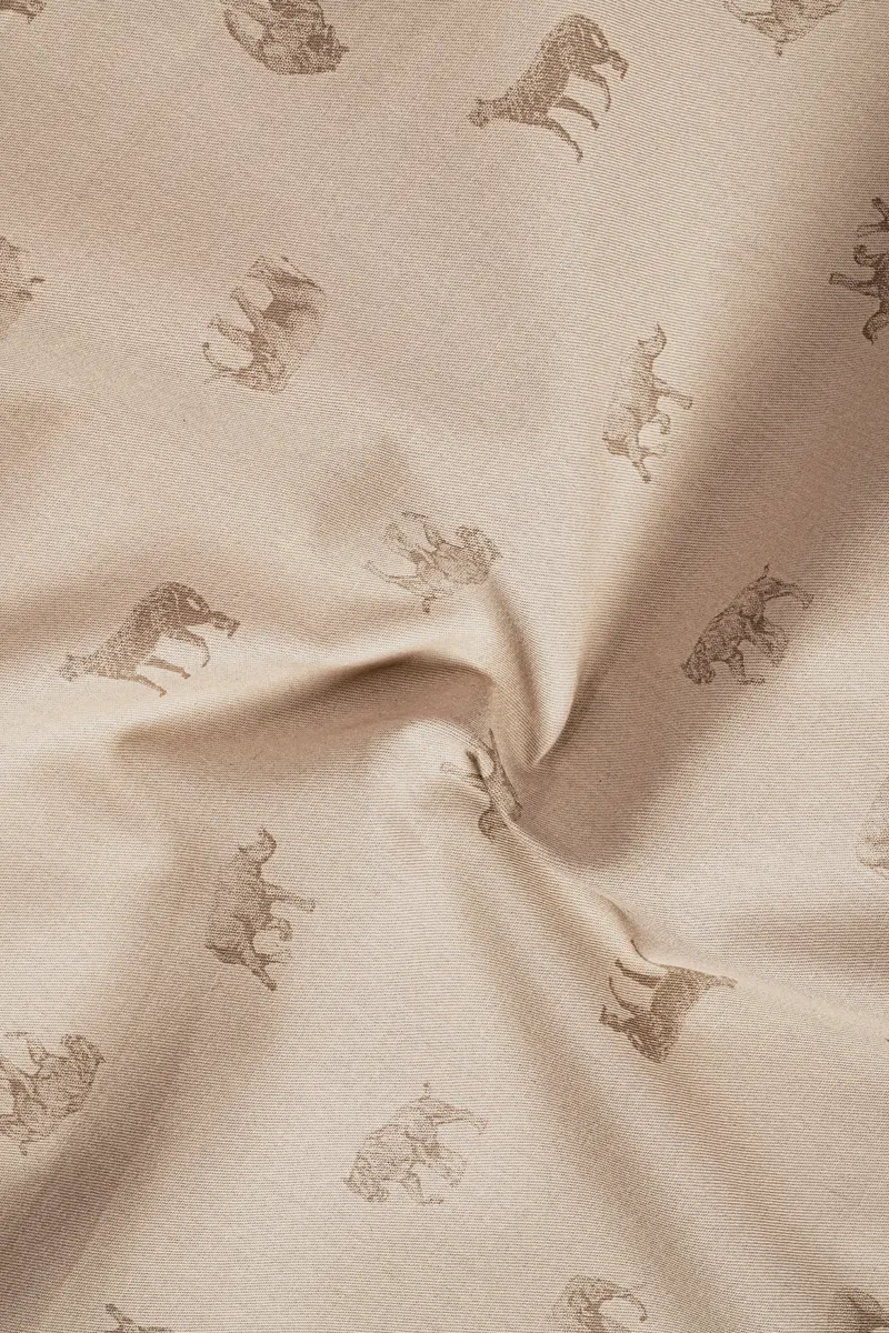 Ivory Wild-Vanilla Cream Animal Printed Cotton Stretchable Waistband Pant 3