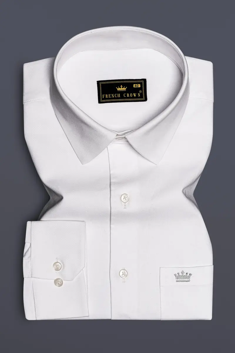 Ivorycraft-Bright White Solid Oxford Premium Cotton Dress Shirt 3