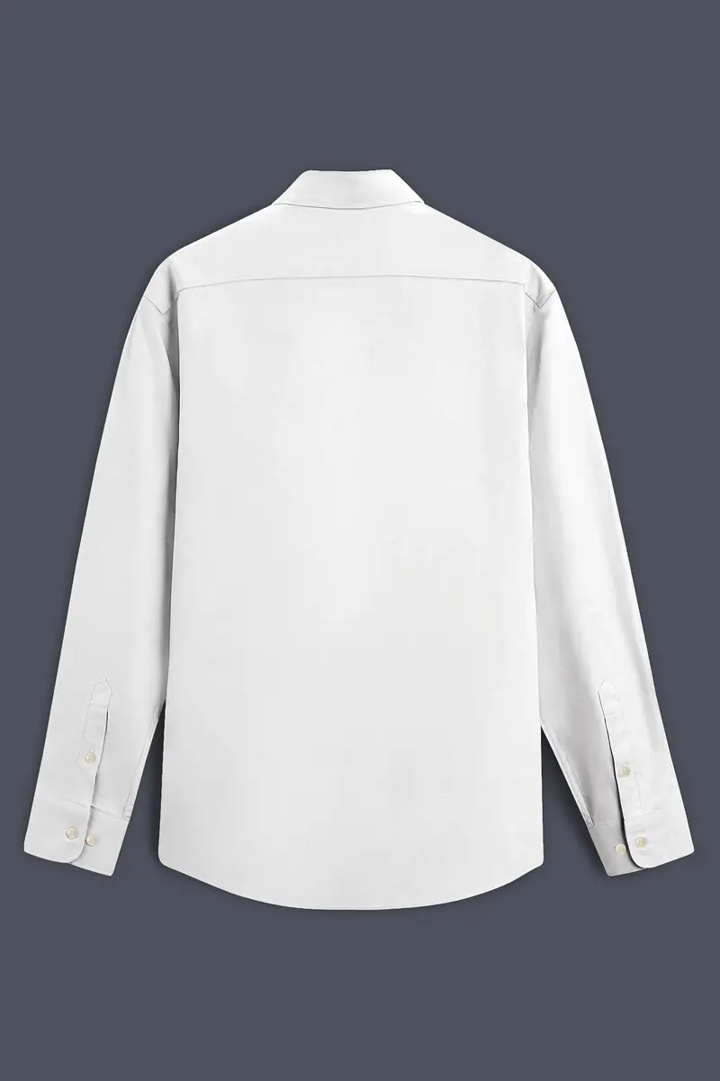 Ivorycraft-Bright White Solid Oxford Premium Cotton Dress Shirt 5