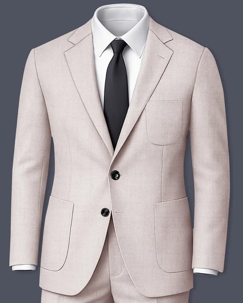 Ivorytail-Timberwolf Cream Textured Tweed Single Breasted Sports Suit 1