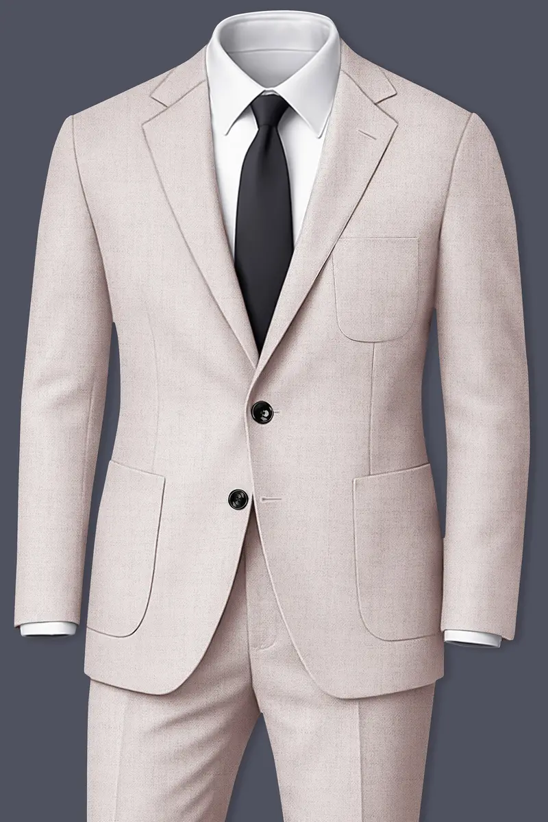 Ivorytail-Timberwolf Cream Textured Tweed Single Breasted Sports Suit 2