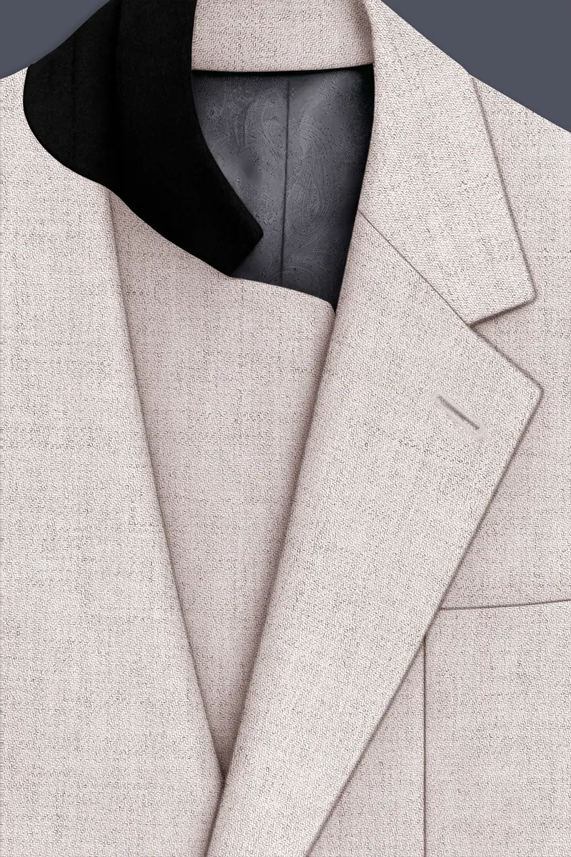 Ivorytail-Timberwolf Cream Textured Tweed Single Breasted Sports Suit 5