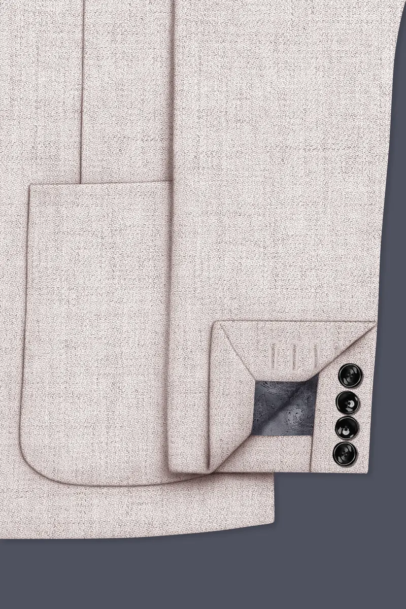 Ivorytail-Timberwolf Cream Textured Tweed Single Breasted Sports Suit 7