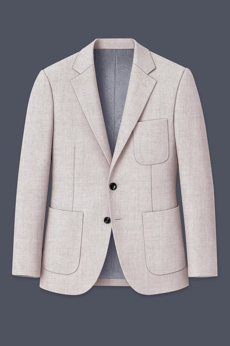 Ivorytail-Timberwolf Cream Textured Tweed Single Breasted Sports Suit 8
