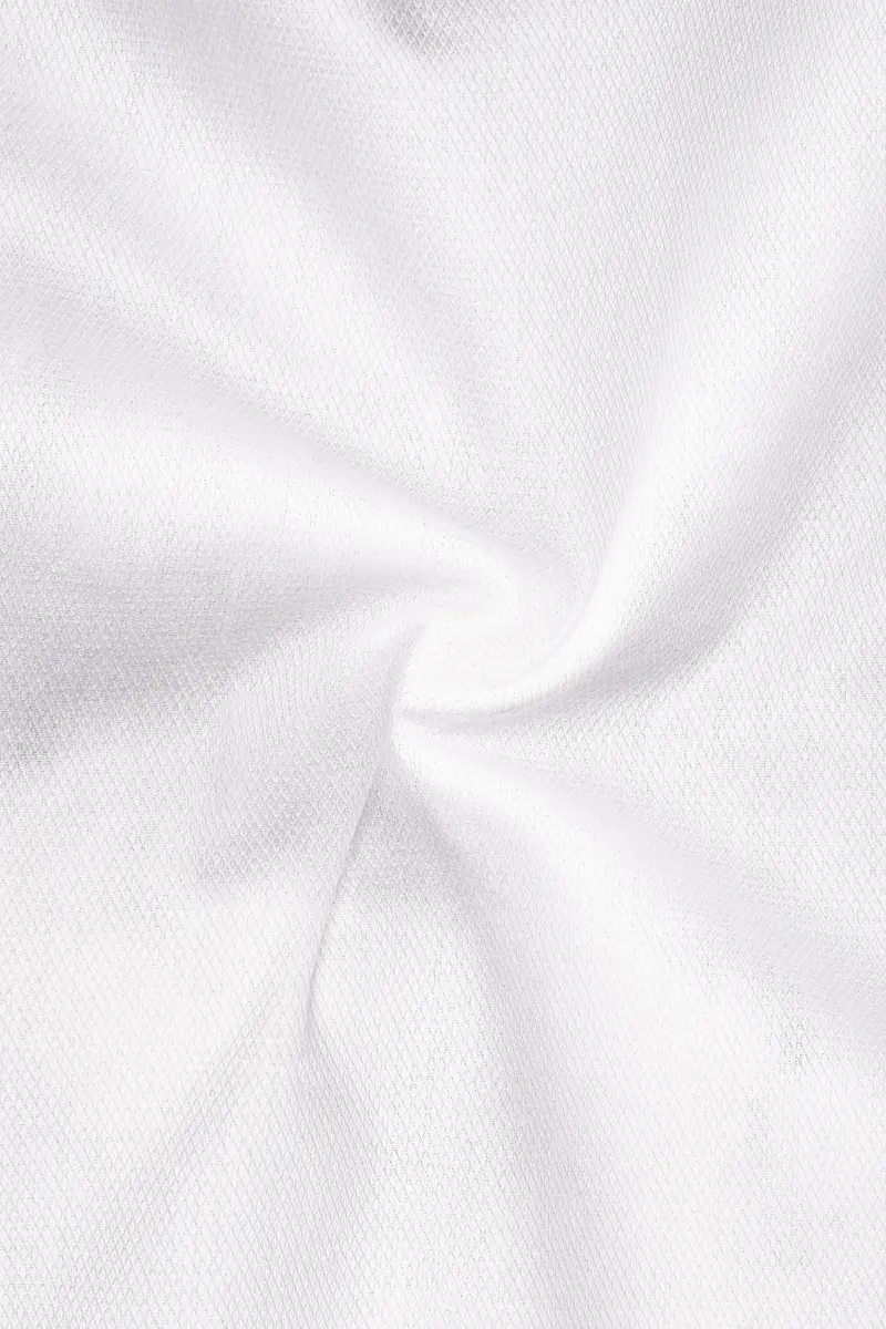 Ivoryx-Bright White Dobby Textured Premium Giza Cotton Dress Shirt 3