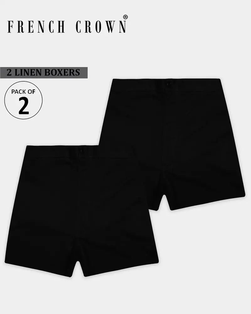 Jablin-Two Jade Black Luxurious Linen Boxers 1