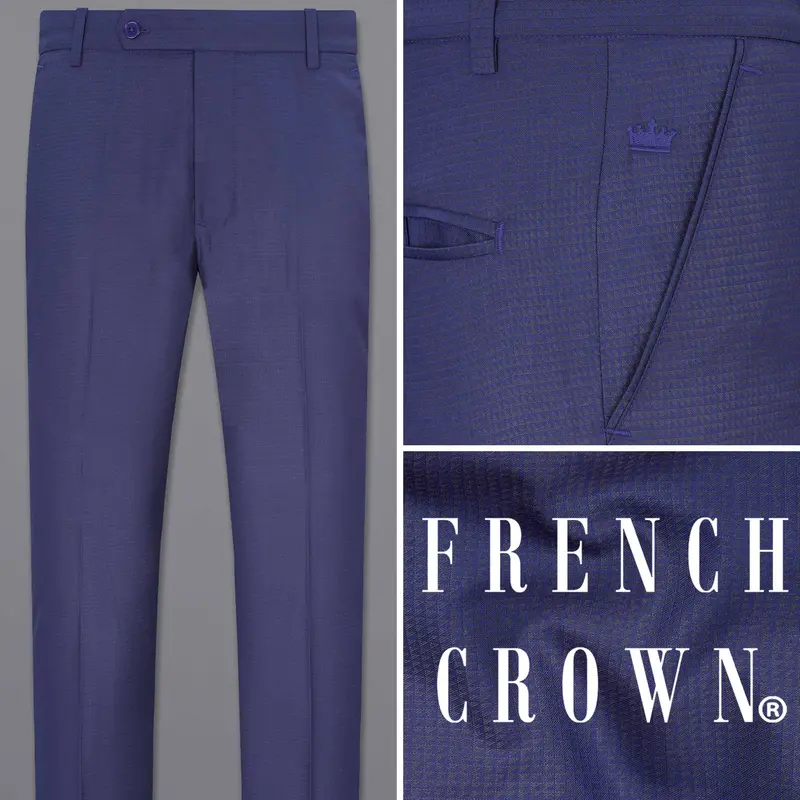 Jacarta Blue Triangle Textured Pant 1