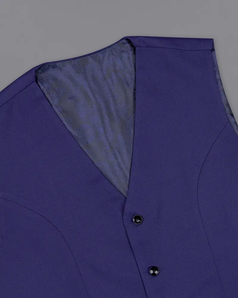 Jacarta Blue Wool Rich Waistcoat 4