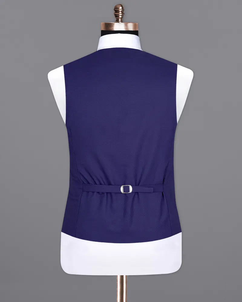 Jacarta Blue Wool Rich Waistcoat 6